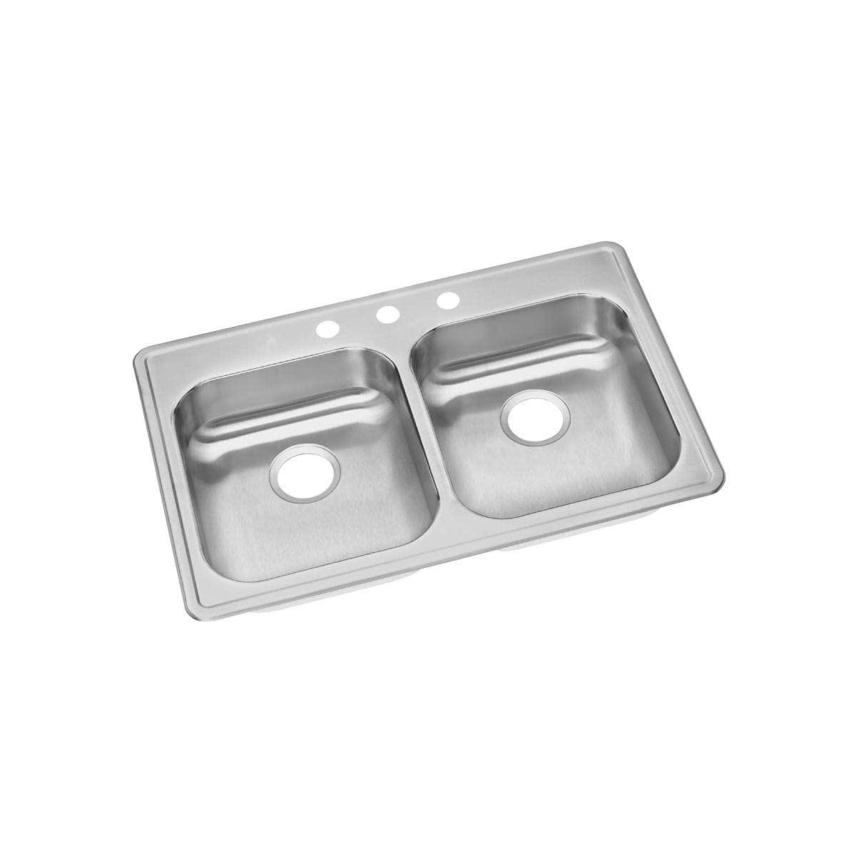 Elkay Dayton Stainless Steel 33'' x 21-1/4'' x 5-3/8''  Equal Double Bowl Drop-in Sink