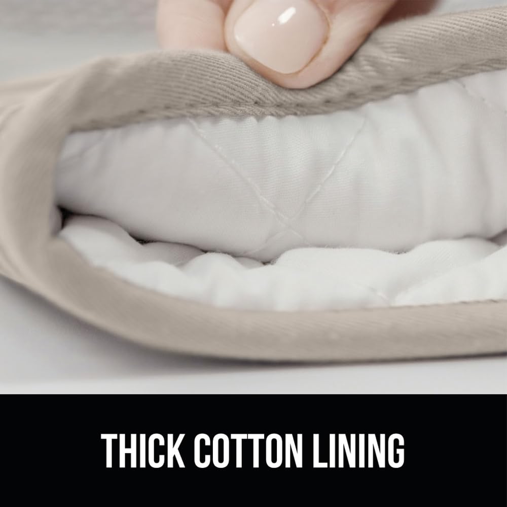 Gorilla Grip Heat And Slip Resistant Silicone Oven Mitts Set, 14.5 In, Soft Cotton Lining, Waterproof, Bpa-Free, Extra Long Thic