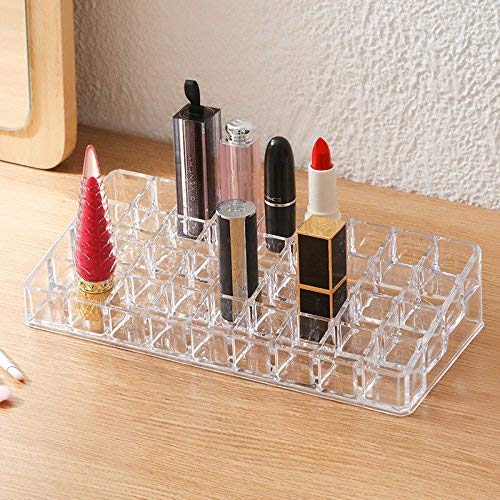 Ar Mall 24 Shelf Grid Squares Lipstick Holder Showcase Stand Cosmetic Organizer Acrylic Makeup Case