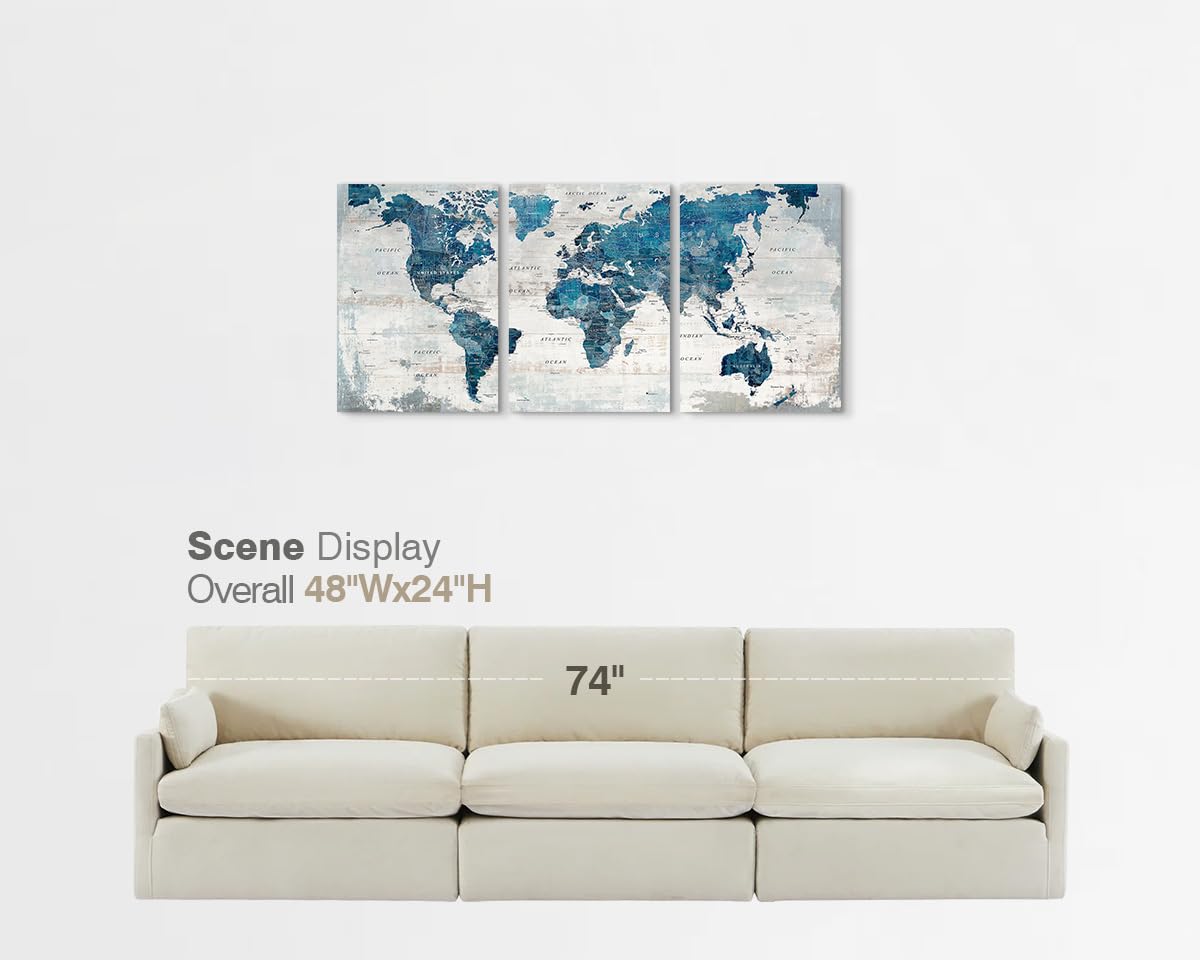 Living Room Wall Art Office Pictures Wall Decor For Bedroom Canvas World Map Art Kitchen Decor Framed Paintings For Wall Decorat