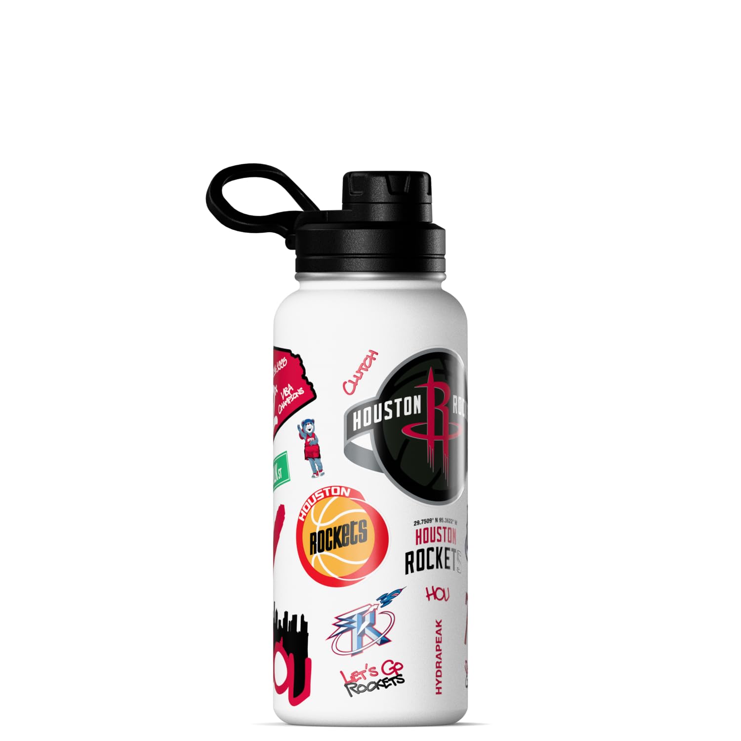 Hydrapeak x NBA Officially Licensed Houston Rockets 32 oz Active Water Bottle with Chug Lid Reusable Stainless Steel Double Wall