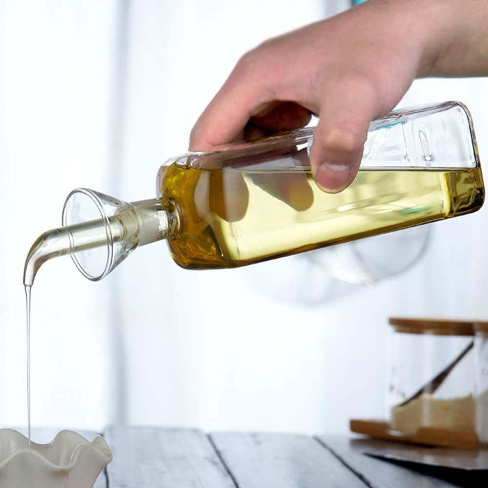 Landhope Oil Bottle Glass Olive Oil Dispenser Bottle Glass Cooking Oil Vinegar Measuring Dispenser With Spout For Kitchen And Bb