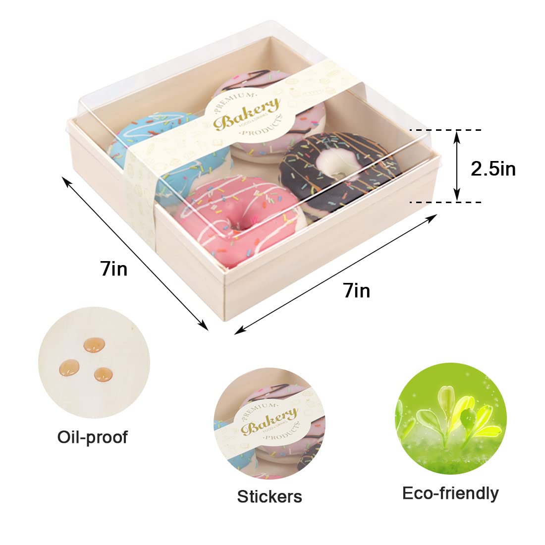 Deziwood 20 Pack Charcuterie Boxes With Clear Lids, 7X7X2.5 Square Cookies Boxes For Gift Giving, Treat Boxes For Donut Pastry S