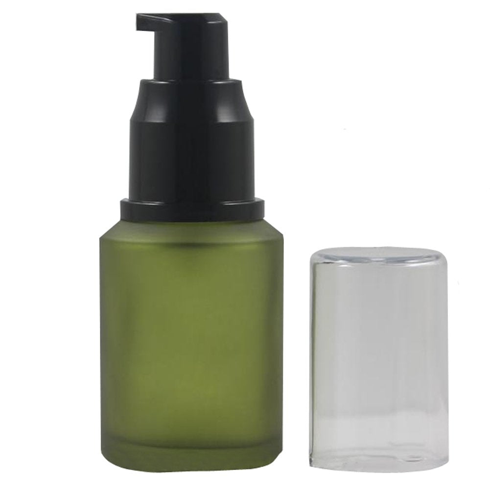 Upstore 1Pcs Empty Refill Frosted Glass Cream Lotion Pump Bottle Jars Makeup Emulsion Toiletries Liquid Storage Container With C