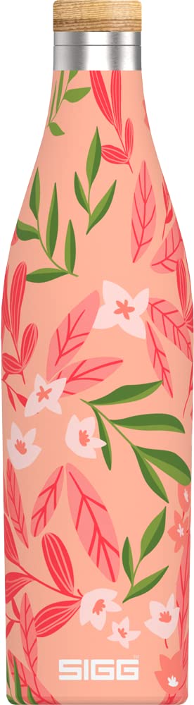 Sigg - Insulated Water Bottle - Meridian Sumatra Flowers - Leakproof & Extra-Slim - BPA Free - Plastic Free - 18/8 Stainless Ste