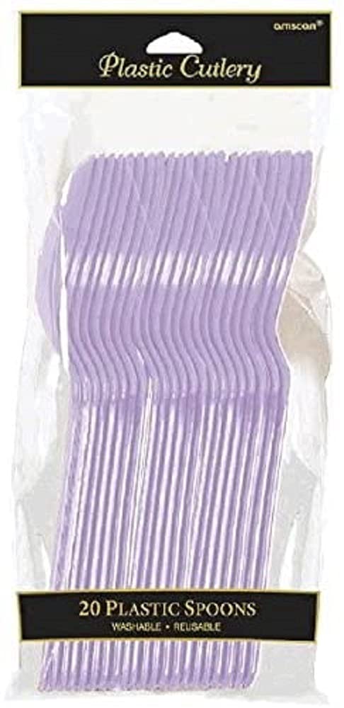 Vibrant Lavender Plastic Spoons (Pack Of 20) - Eco-Friendly, Durable & Eye-Catching, Perfect For Parties & Events