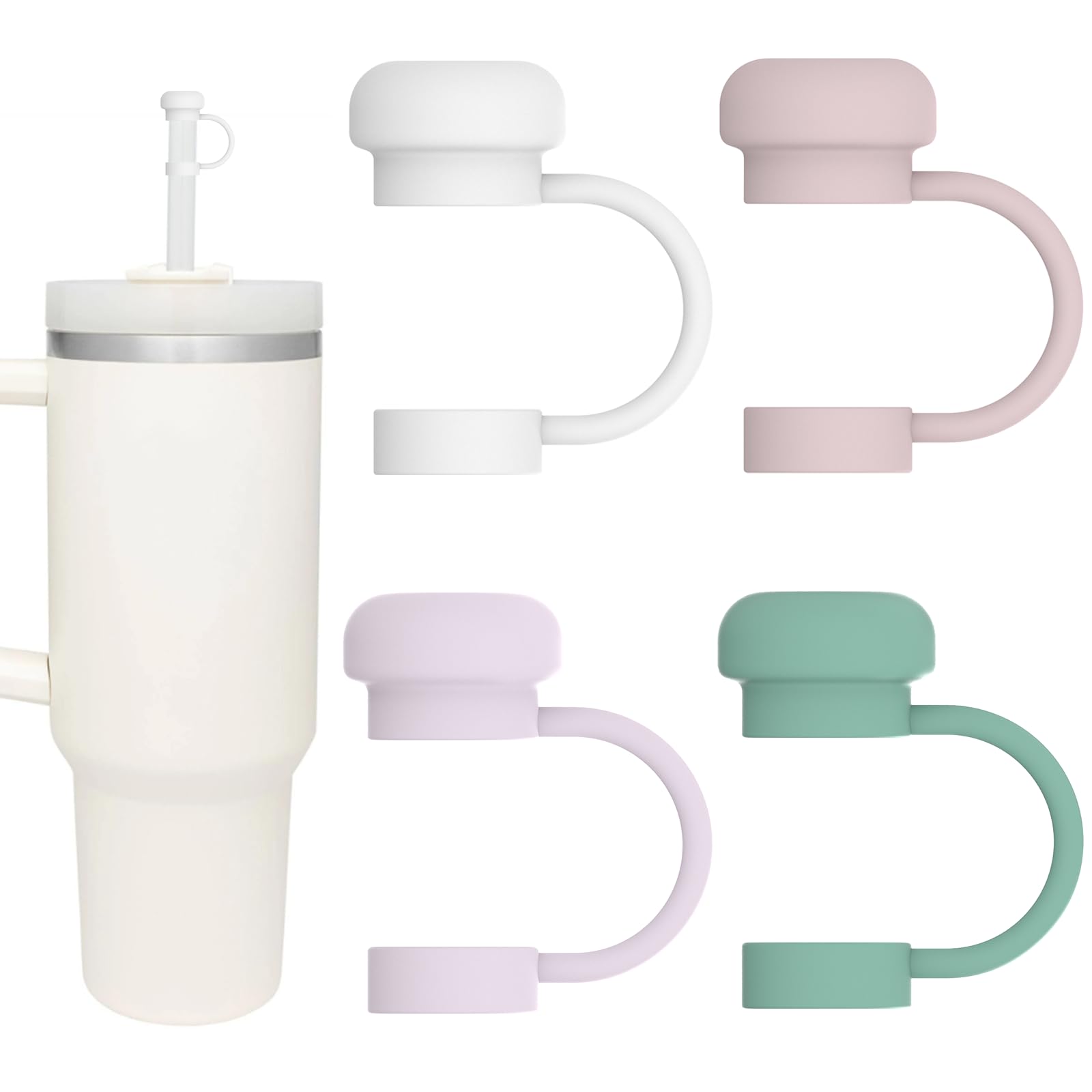 4Pcs Straw Topper Cap For Stanley Straw Cover 40 Oz 30 Oz 10Mm Food Grade Silicone Stanley Cup Accessories Cute Large Cloud Stra