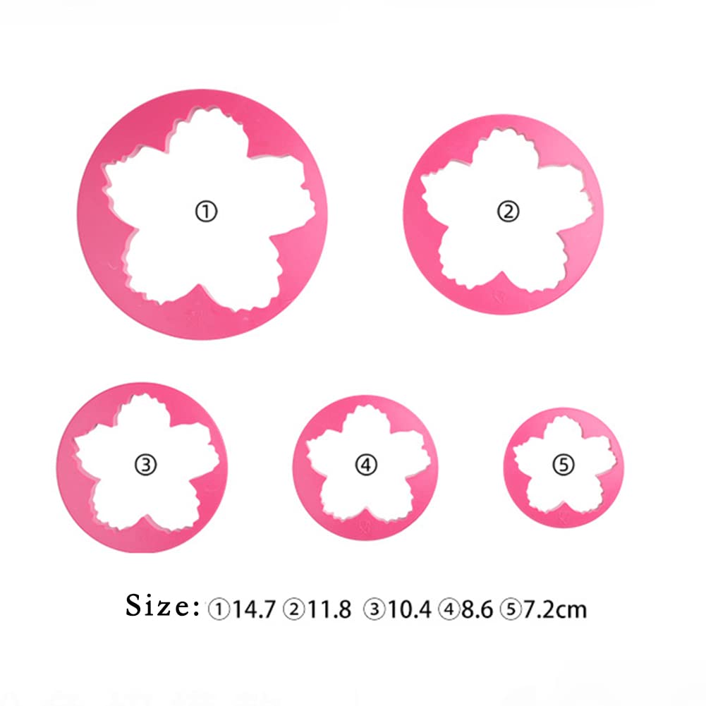 Sk 5-Piece Peony Fondant Cutters Set Sugarcraft Modeling Tools Kit For Cake Decoration Red