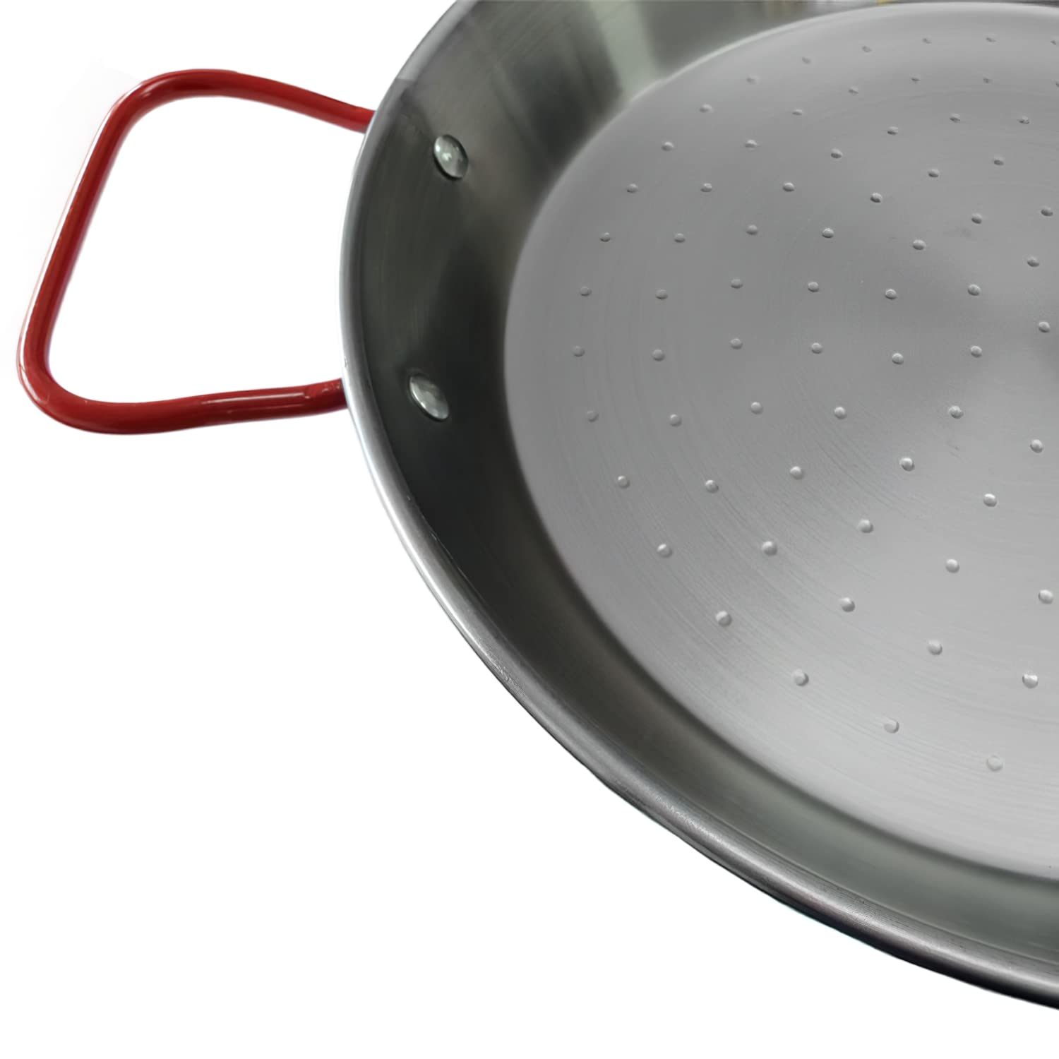 Garcima La Ideal La Ideal_Polished Steel Paella Pan, 30 Cm, 30Cm, Silver/Red