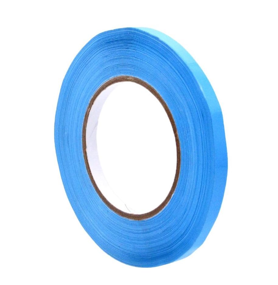 WOD Light Blue Produce Poly Bag Sealing Tape, 3/8 inch x 180 yds. for Packaging and Sealing of Meat, Gifts, or Ice Bags BSTC24PV
