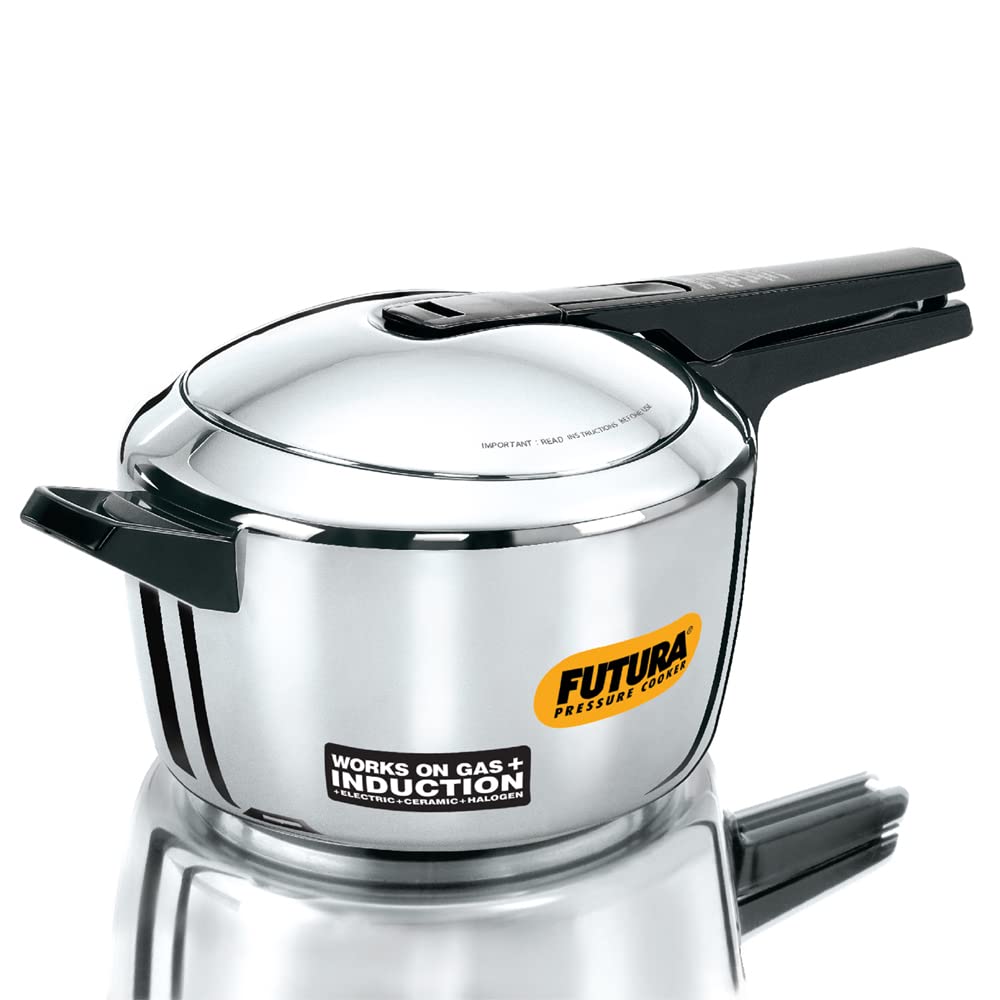 Hawkins Futura 5.5 Litre Inner Lid Pressure Cooker, Stainless Steel Cooker, Induction Cooker, Pan Cooker, Silver (Fss55), 5.5 Li