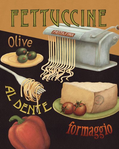 Set Of 4 Pasta Prints Italian Kitchen Spaghetti Ravioli Daphne Brissonnet 8X10