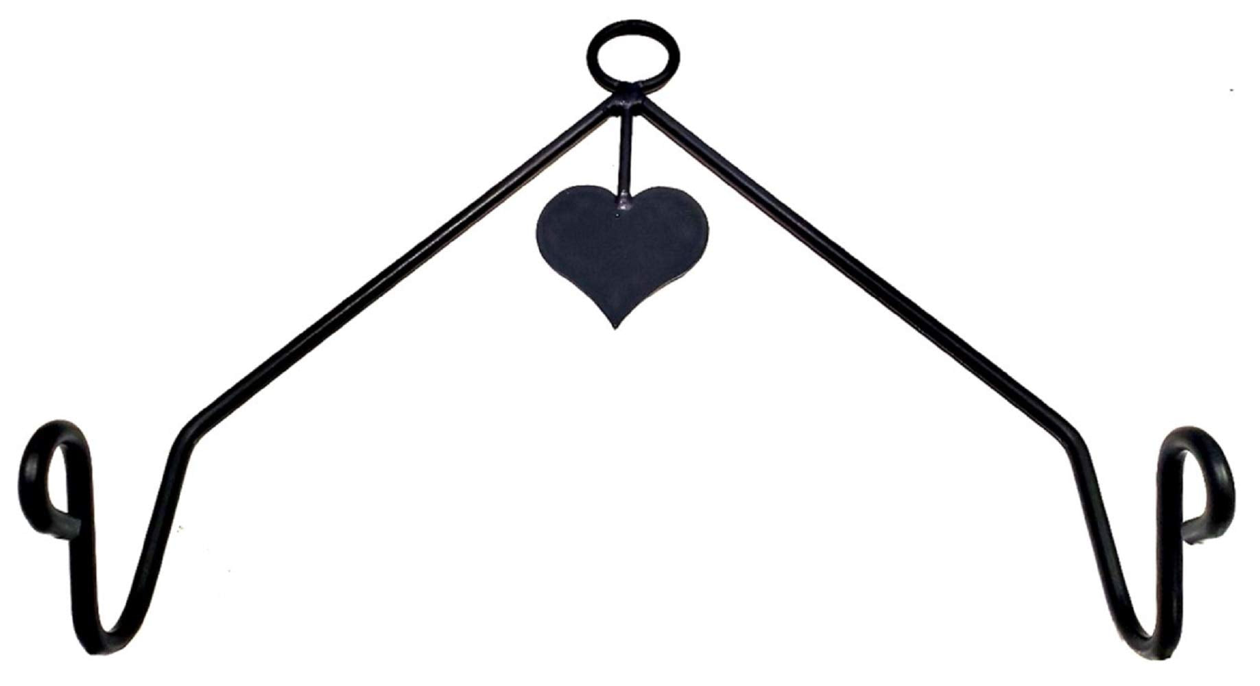 Wrought Iron Heart Rolling Pin Holder - Hand Made By Amish