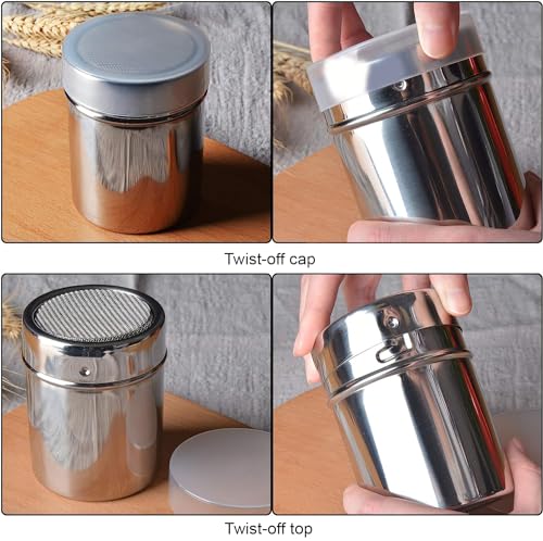 Cuisinox Stainless Steel Chocolate/Icing Sugar/Cocoa Powder/ Shaker Duster Coffee Stencils Cappuccino Latte Art, 3.5'' X 2.7''