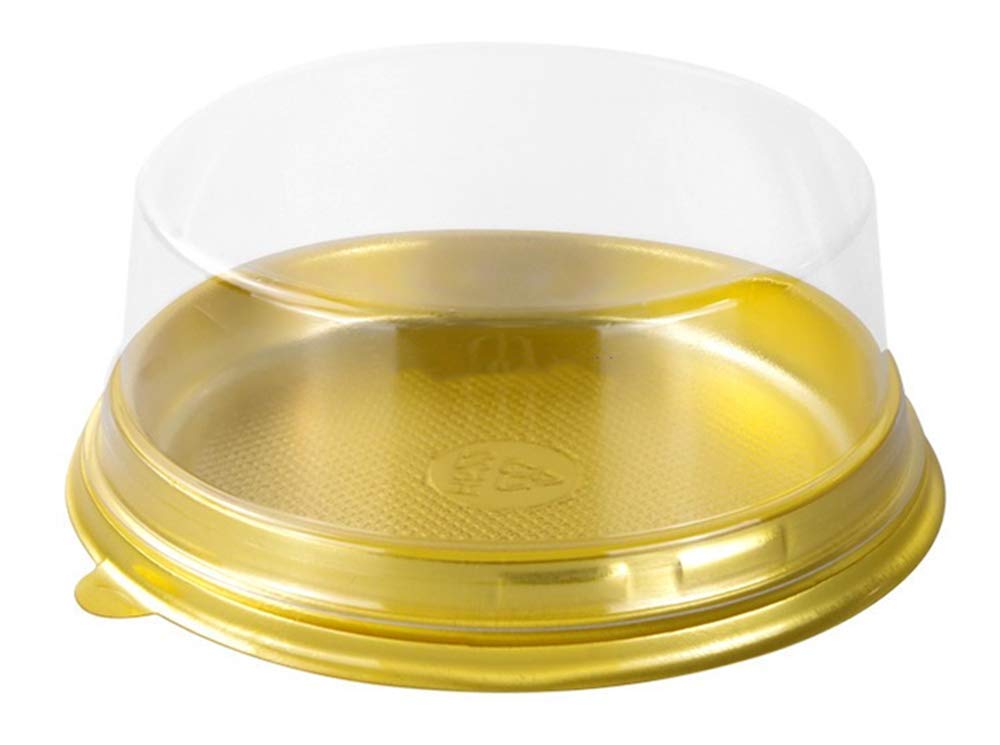 Cake Box - 50 Sets Diameter 3 3/4 Inch X H 1 1/4 Inch Clear Plastic Mini Cake Box - Feast Cupcake Box - Muffin Box Biscuit Box F