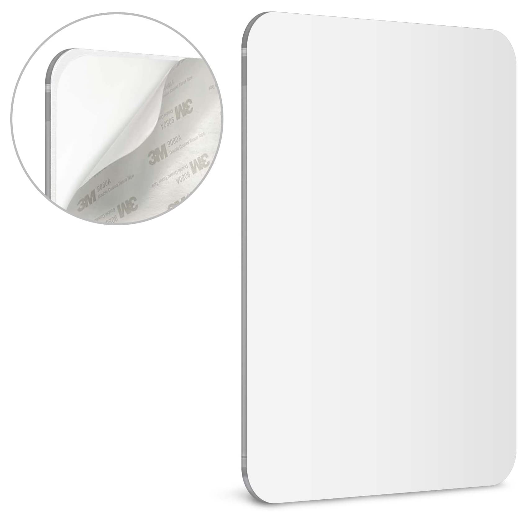 Mavoro Shaving Mirror For Shower - 3M Adhesive Shower Mirror 7X9In Acrylic Mirror - Unbreakable Mirror With Less Fogging Sleek F