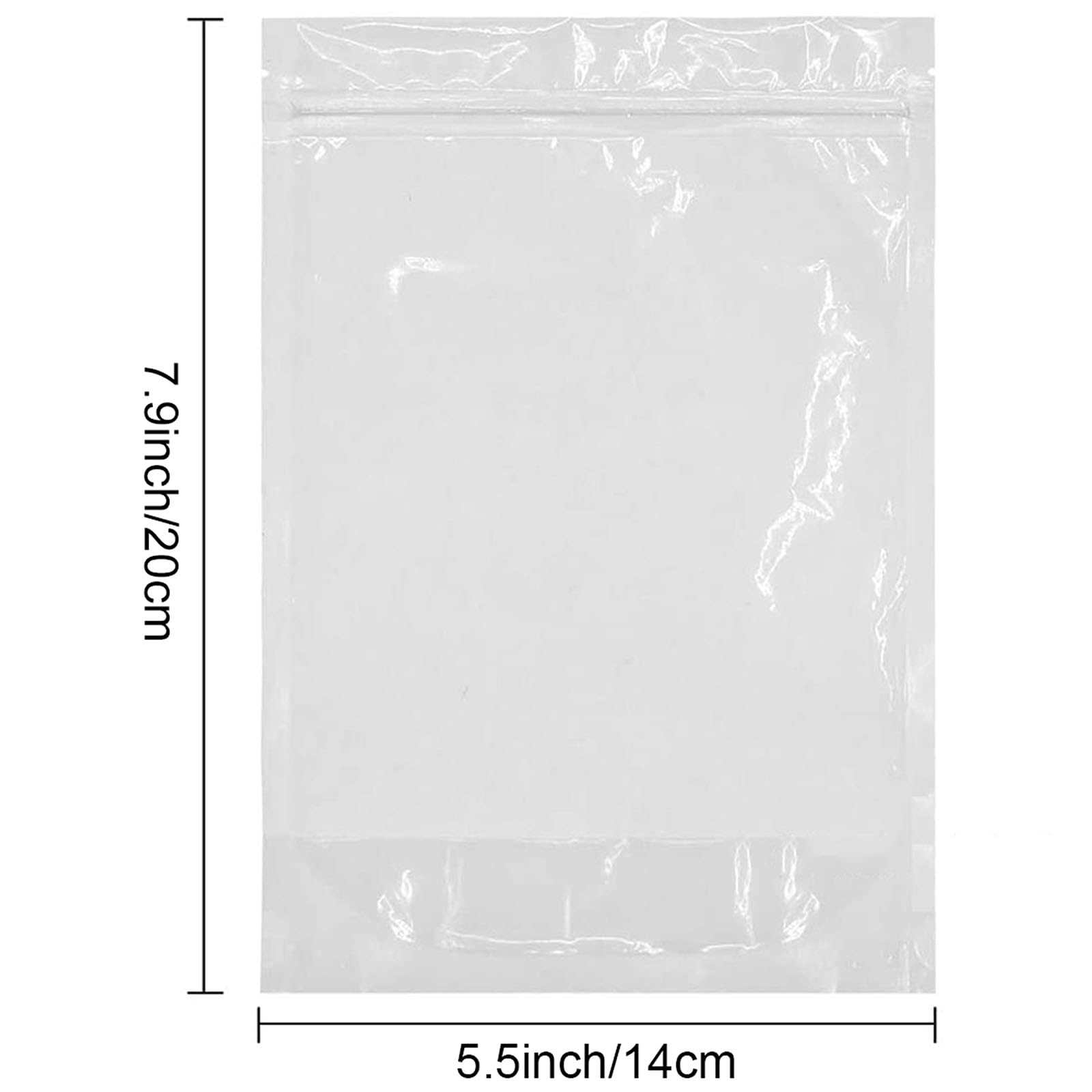 Haot 100 Pack Zipper Stand Up Pouch Bag, Dry Fruit Food Packaging Bag, Moisture-Proof Transparent Sealing Bag Resealable Ziplock