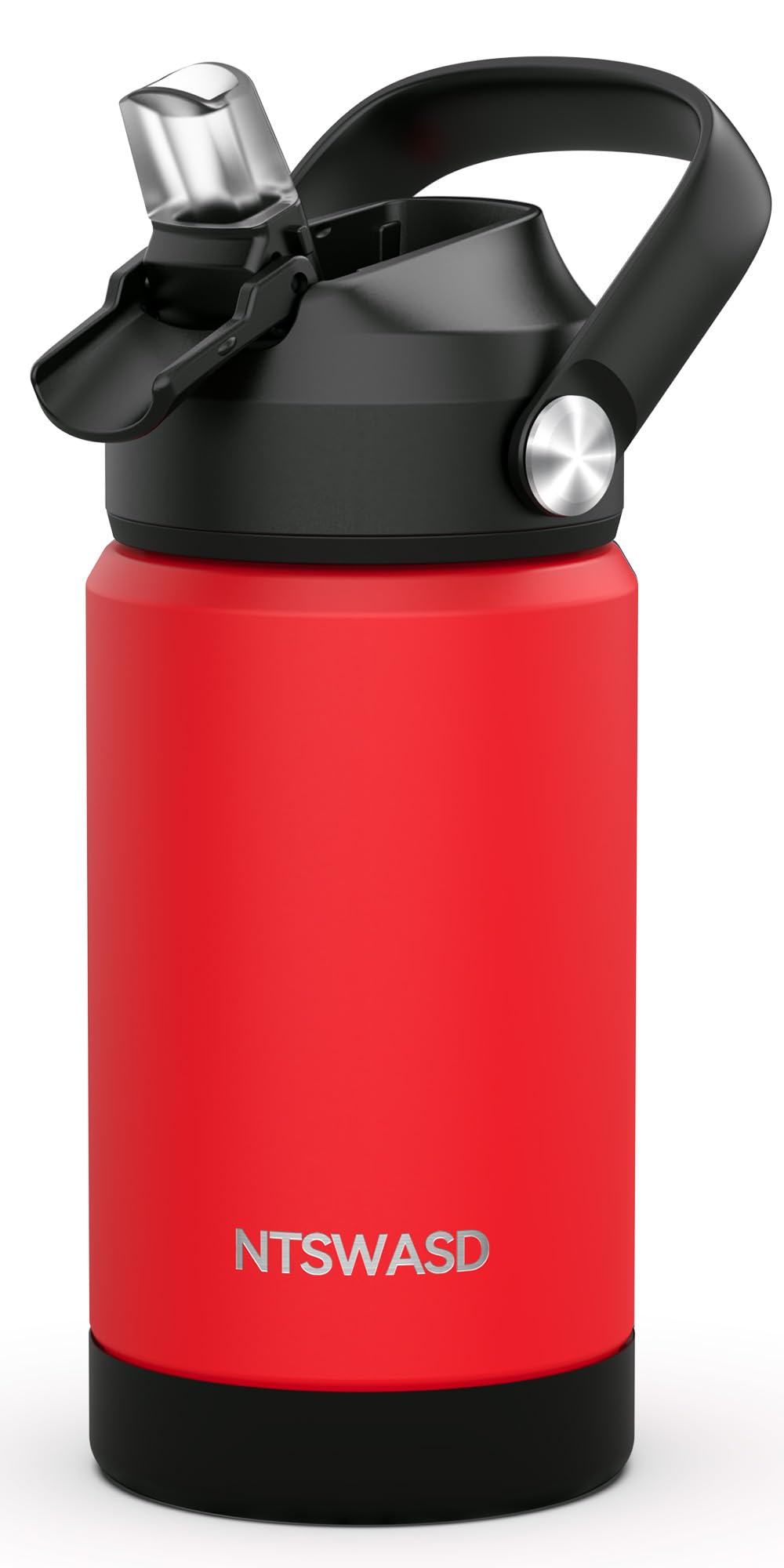 Ntswasd Kids Insulated Water Bottle with Straw,12 oz Kids Cups with Stainless Steel Leak Proof for School Daycare Boys Girls(Red