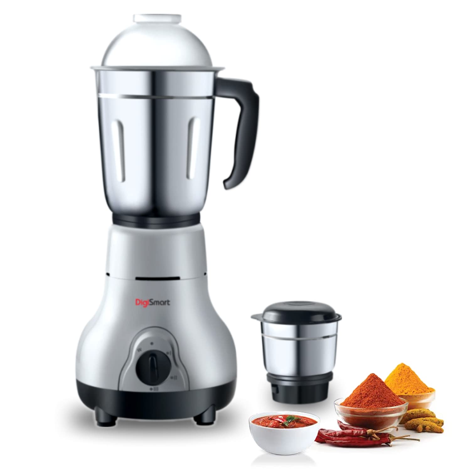Digismart Kitchen Mate 2 Jar Mixer Grinder For Smoothies, Chutney & Shakes, Long Lasting Shock Proof Abs Body, Powerful 600 Watt
