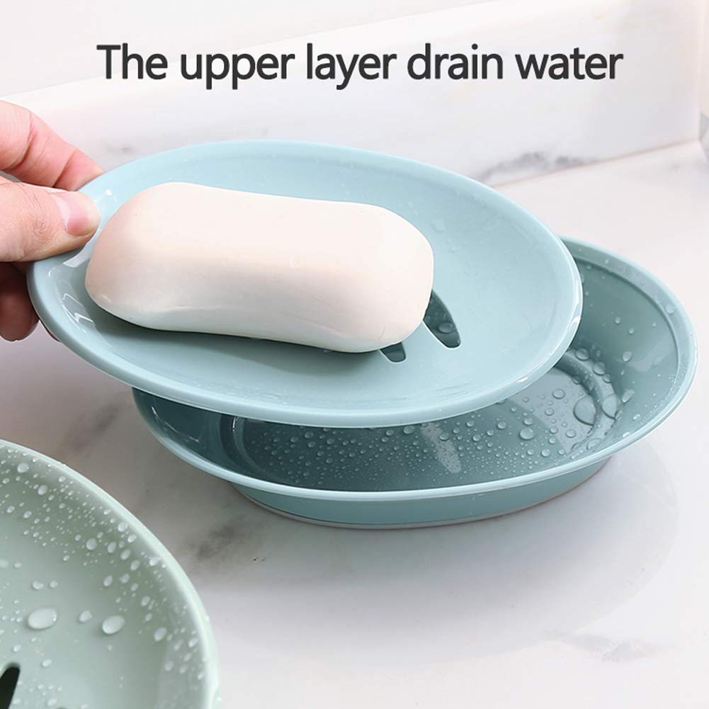 WYOK 2-Pack Soap Dish with Drain Soap Holder Easy Cleaning Soap Saver Dry Stop Mushy Soap Tray for Shower Bathroom Kitchen? (Pink)