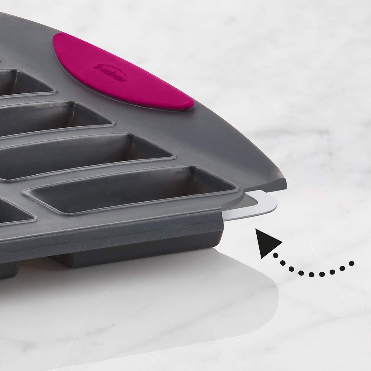 Trudeau 24 Slot Mini Bar Pan Silicone Bakeware, Confetti White