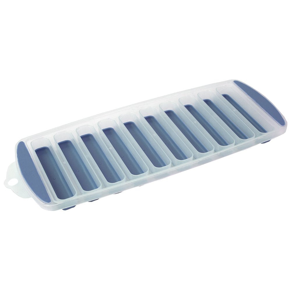 Home Basics Ultra-Slim Plastic Pop, (Pack Of 2), Blue Ice Cube Tray, One Size