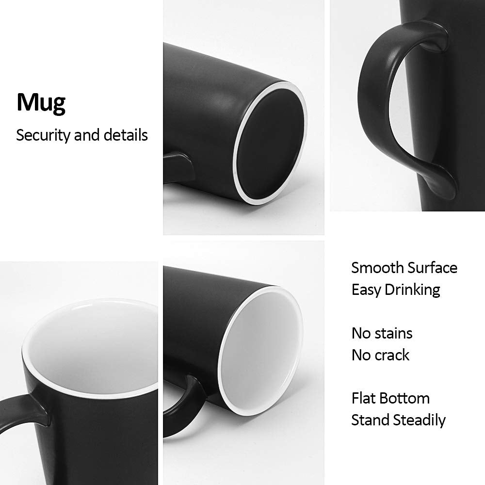 20 Oz Large Coffee Mugs, Harebe Smooth Ceramic Couple Cup For Office And Home, Men, Dad, Big Capacity With Handle Cups, Set Of 2