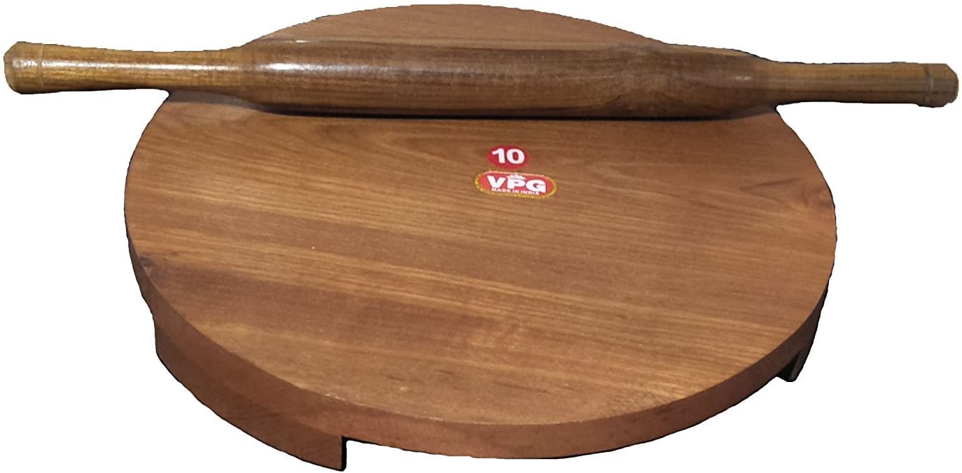 Wooden Polpat-Roti Roller/Chakla-Belan/Rolling Pin 8.5 Inches,Round Board,Valentine Day Gifts