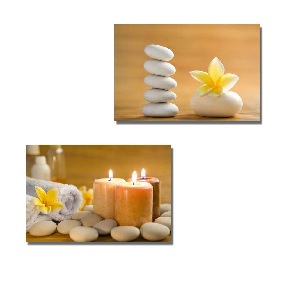Wall26 - Canvas Prints Wall Art - Zen Stone, Aromatic Soap Bar With Frangipani Flower On Bamboo Mat | Modern Wall Art Gallery Ca