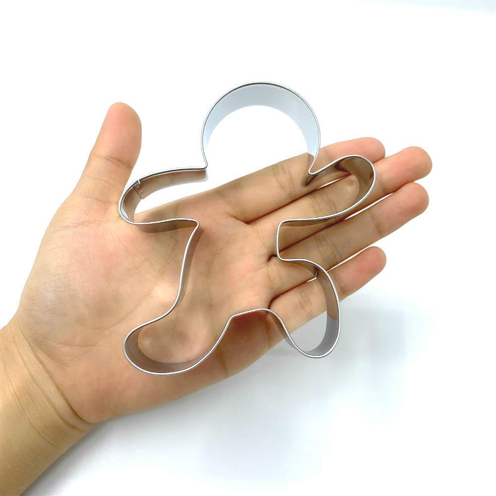 Liliao Christmas Running Gingerbread Man Cookie Cutter - 3.6 X 4.2 Inches - Stainless Steel