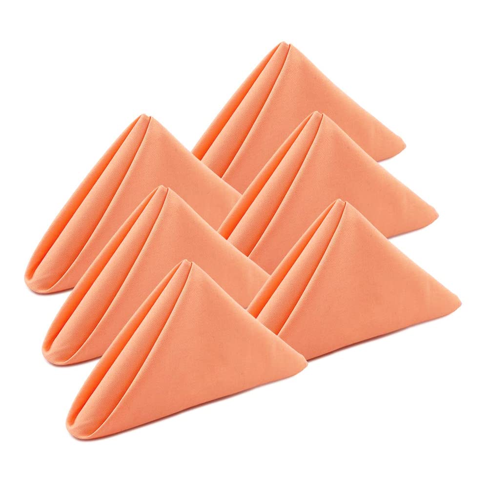 Koffota Salmon Cloth Napkins 100% Cotton Set Of 6 Warm Spring Carnation Color Gift For Mon Birthday Soft Comfortable And Reusabl