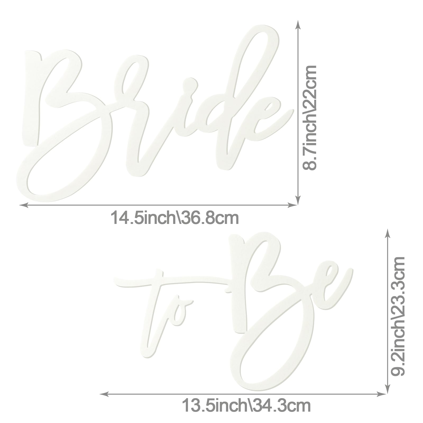 MASTRON Bride to Be Sign - White Felt Letters Bridal Shower Sign for Backdrop Bride to Be Sign Letters for Balloon Arch Photo Pr