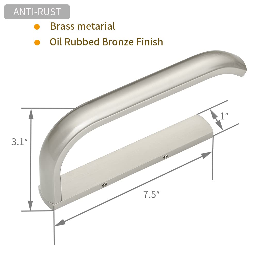 BESy Brass Toilet Tissue Paper Holder Brushed Nickel Bathroom Accessories Wall Mounted  Rust Protection