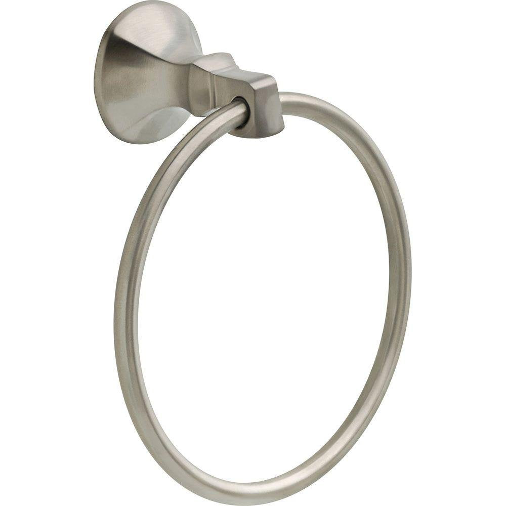 Delta 76446-Ss Ashlyn Wall Mount Round Closed Towel Ring Bath Hardware Accessory In Stainless Steel
