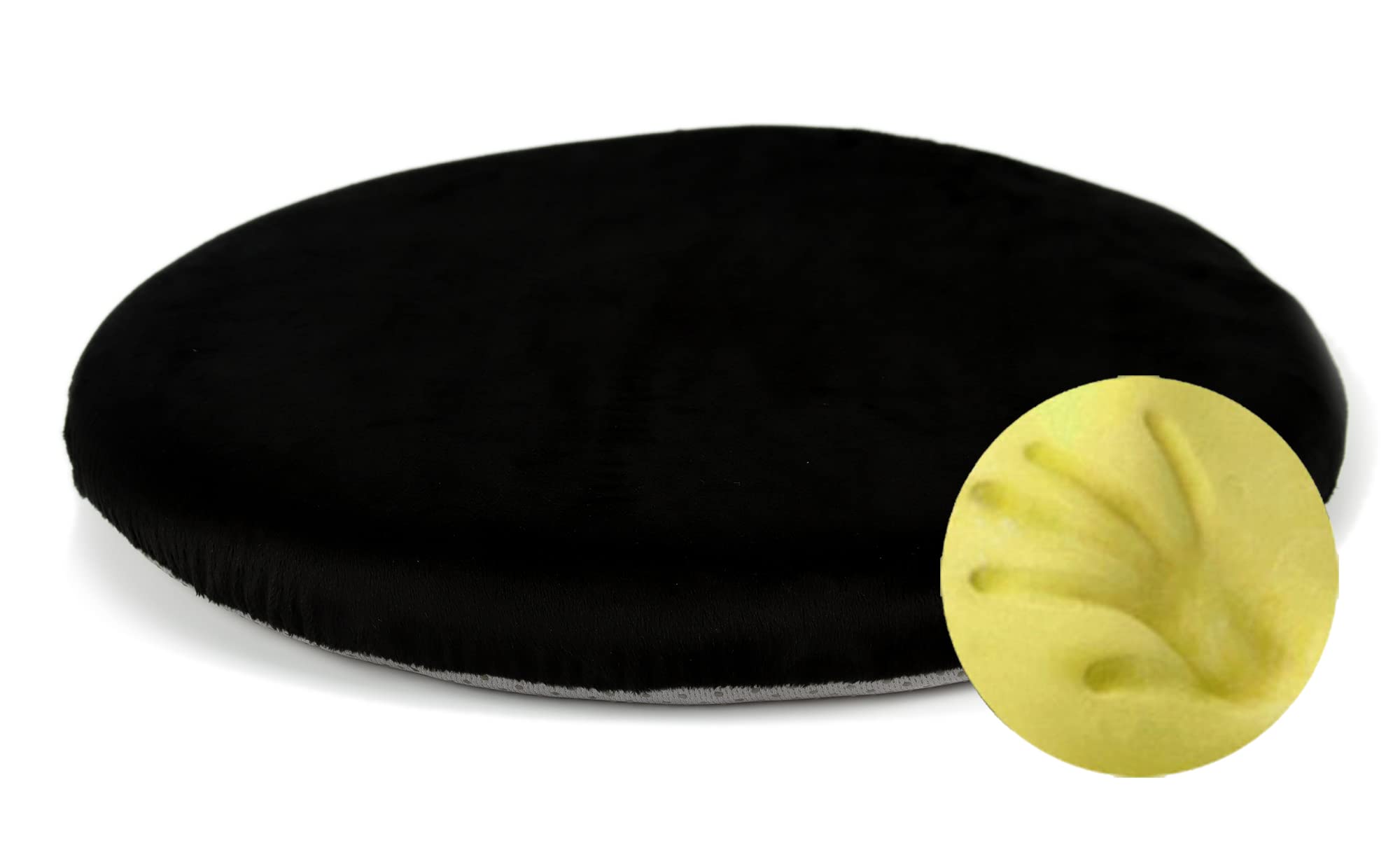 Sigmat Memory Foam Seat Cushion Anti-Slip Soft Round Chair Pad 18 Inch Velvet Black