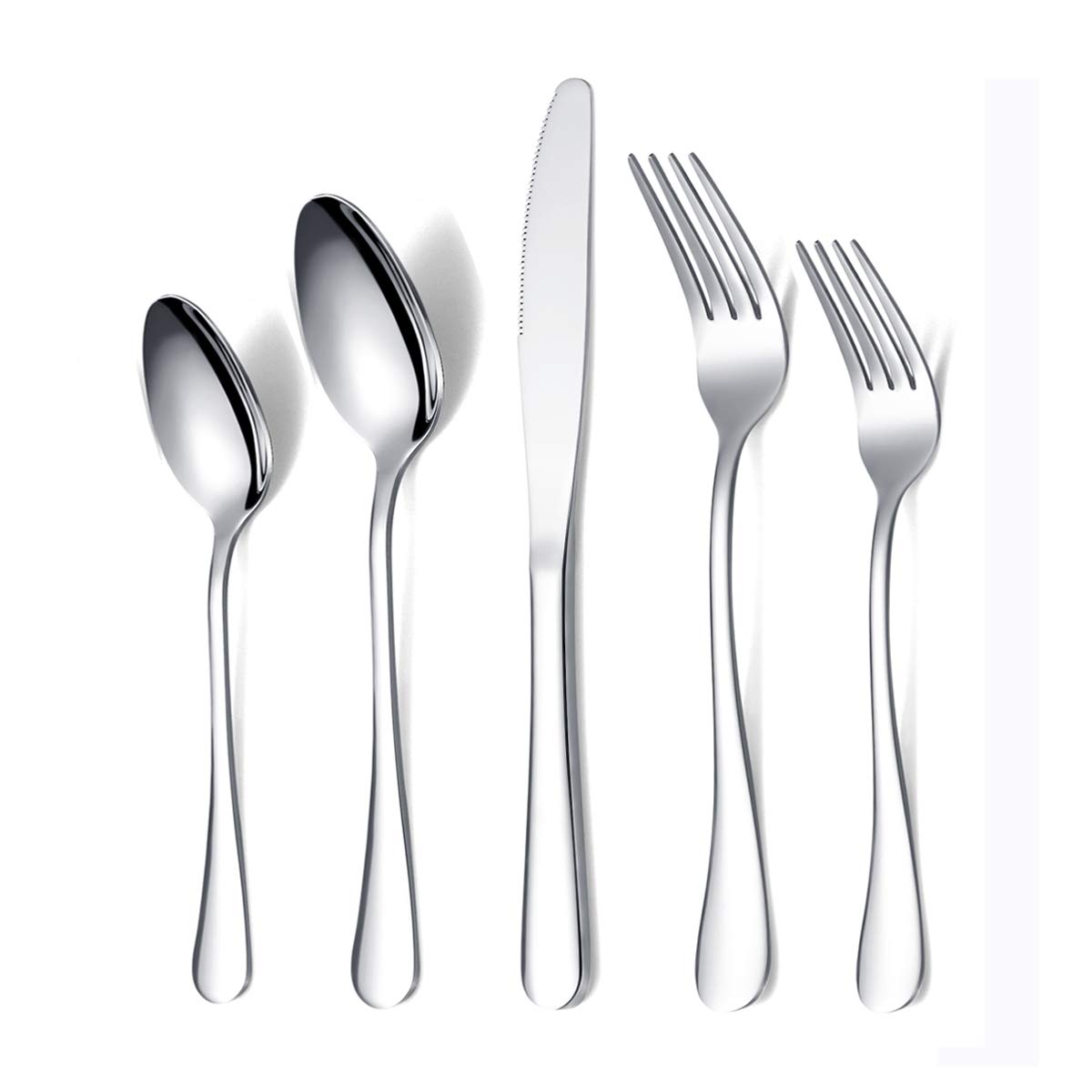 Flatware Set 20 Pieces, Kyraton Stainless Steel Silverware Set, Strong Anti Rust, Stainless Steel Cutlery Set, Utensils Set Serv