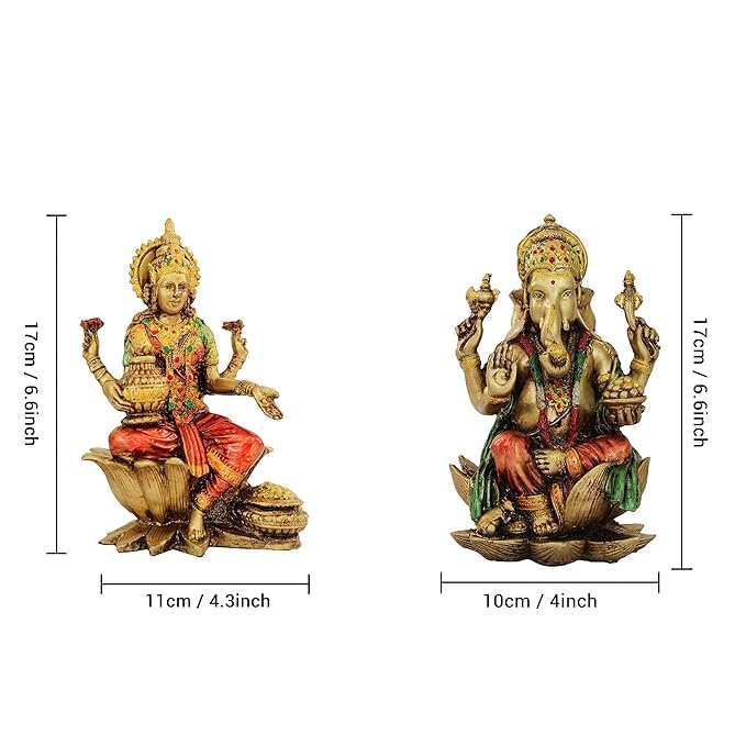 A&S Ventures Idol Laxmi Ganesh Ji Statue Polyresin Laxmi Ganesha Ji For Home Decor Temple Mandir Pooja Room Office Table Decorat