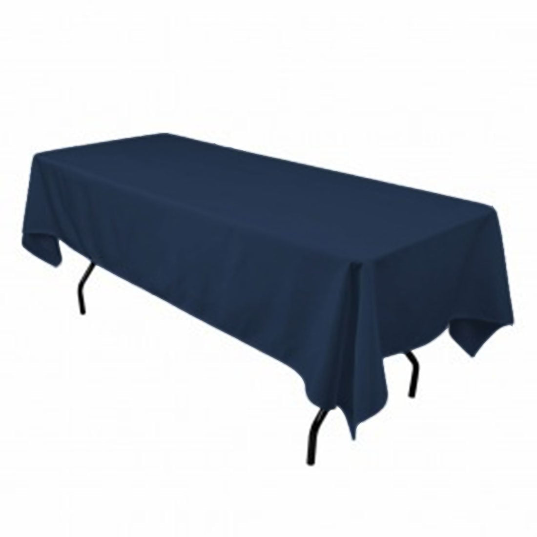 Broward Linens 60'' Wide By 120'' Long Rectangular Polyester Poplin Tablecloth, Navy Blue