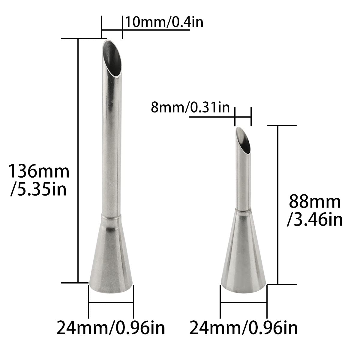 Dghaop Cake Cream Puff Icing Piping Nozzle Tips 4 In 1 304 Stainless Steel Cream Piping Tip Nozzles Kit For Candy Fondant Baking