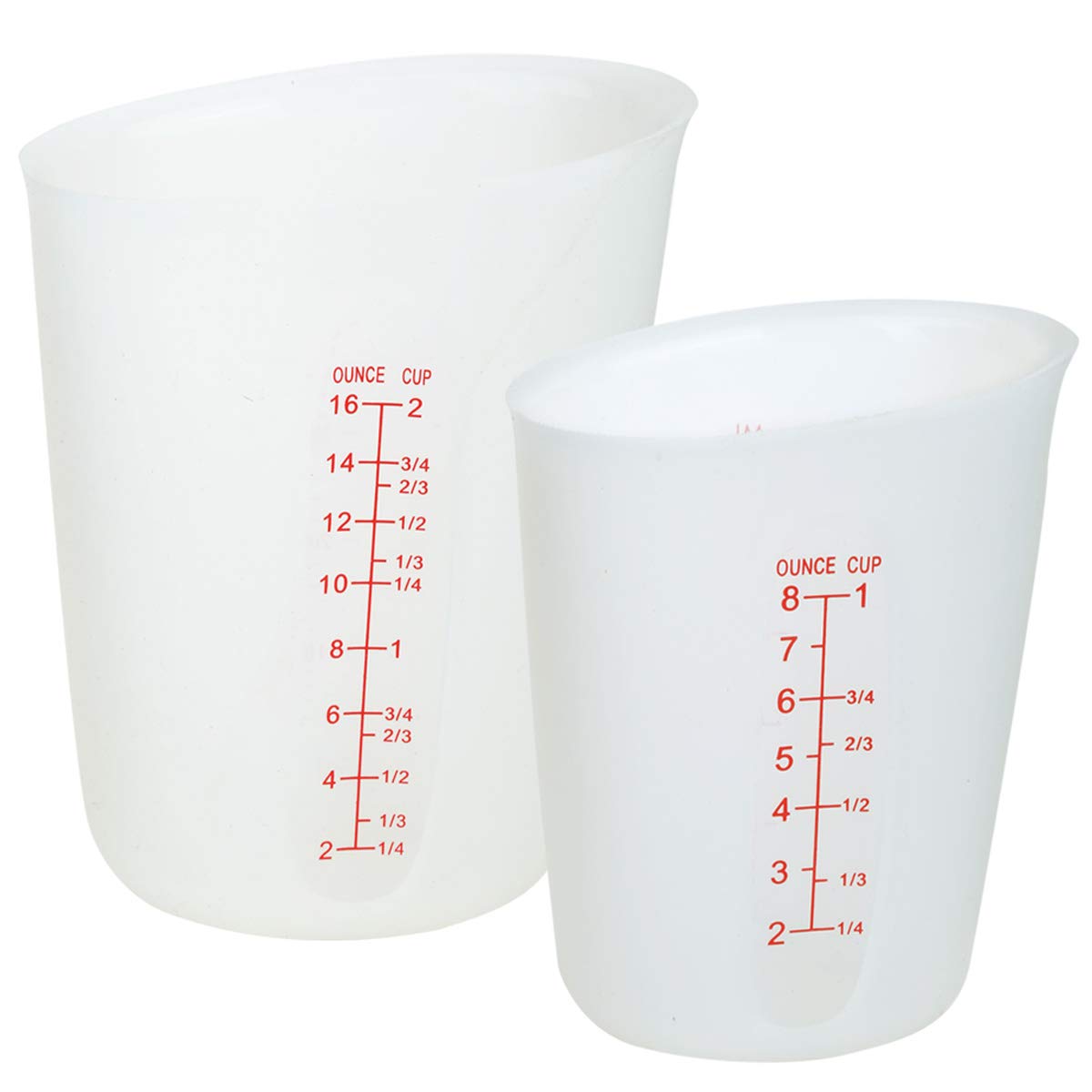 Szxc Silicone Flexible Measuring Cups Set For Epoxy Resin, Butter, Chocolate & More - 2 Cup + 1 Cup - Melt Stir Squeeze & Pour -