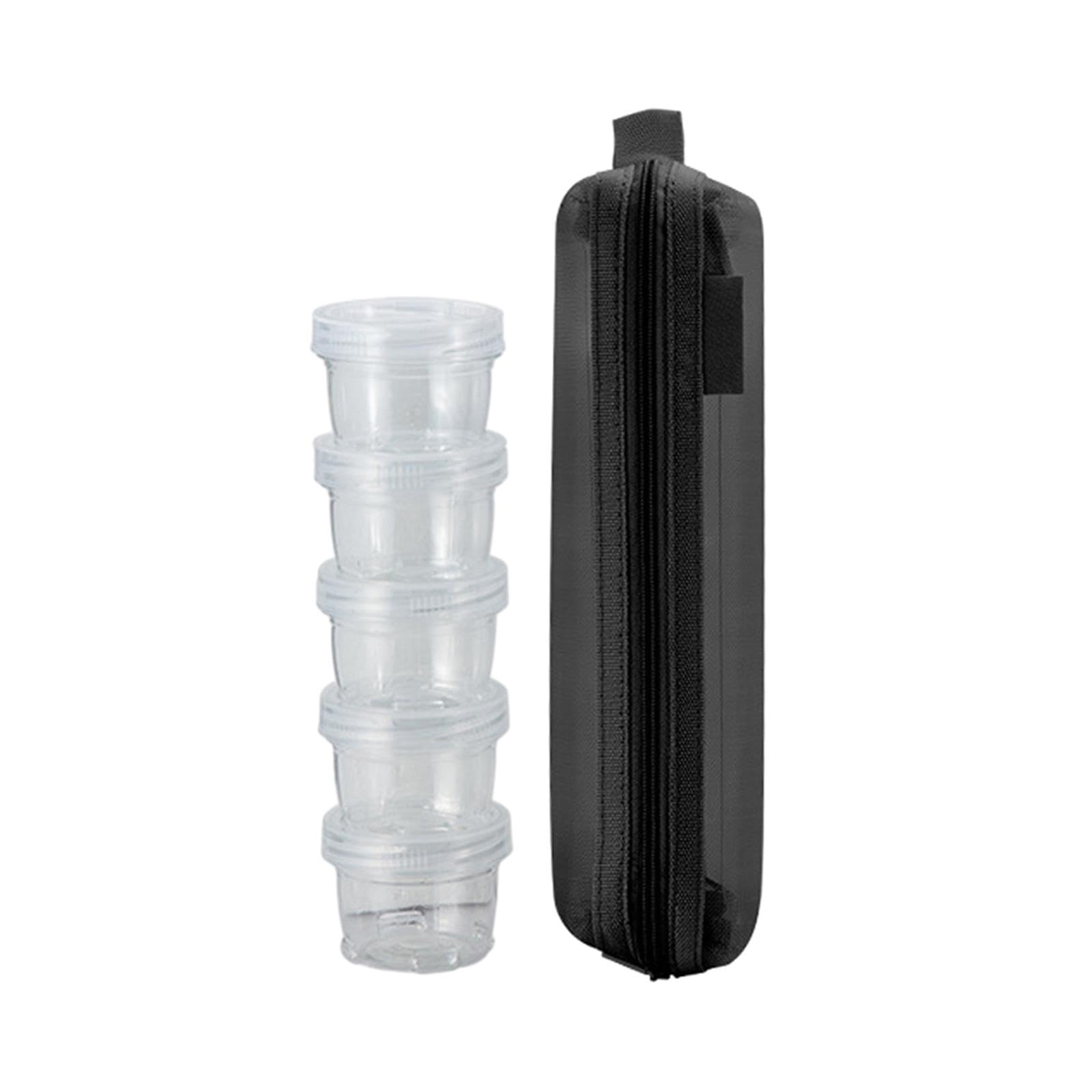 Styleheaven 5 Pieces Camping Seasoning Box Clear Spice Bottle Set Stackable Spice Holder Black|Home & Garden | Kitchen, Dining &