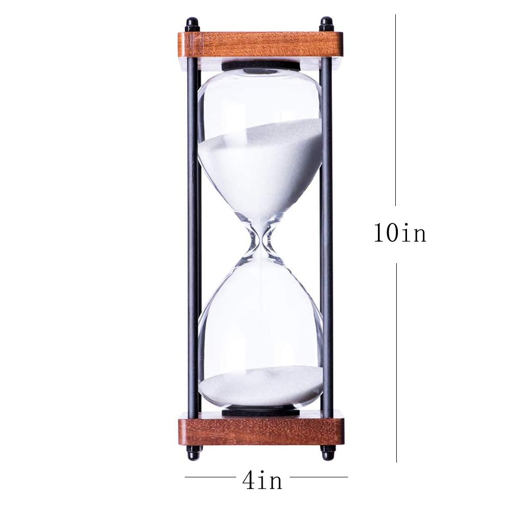 Large Hourglass Timer 30 Minute, Decorative Wooden Sandglass, White