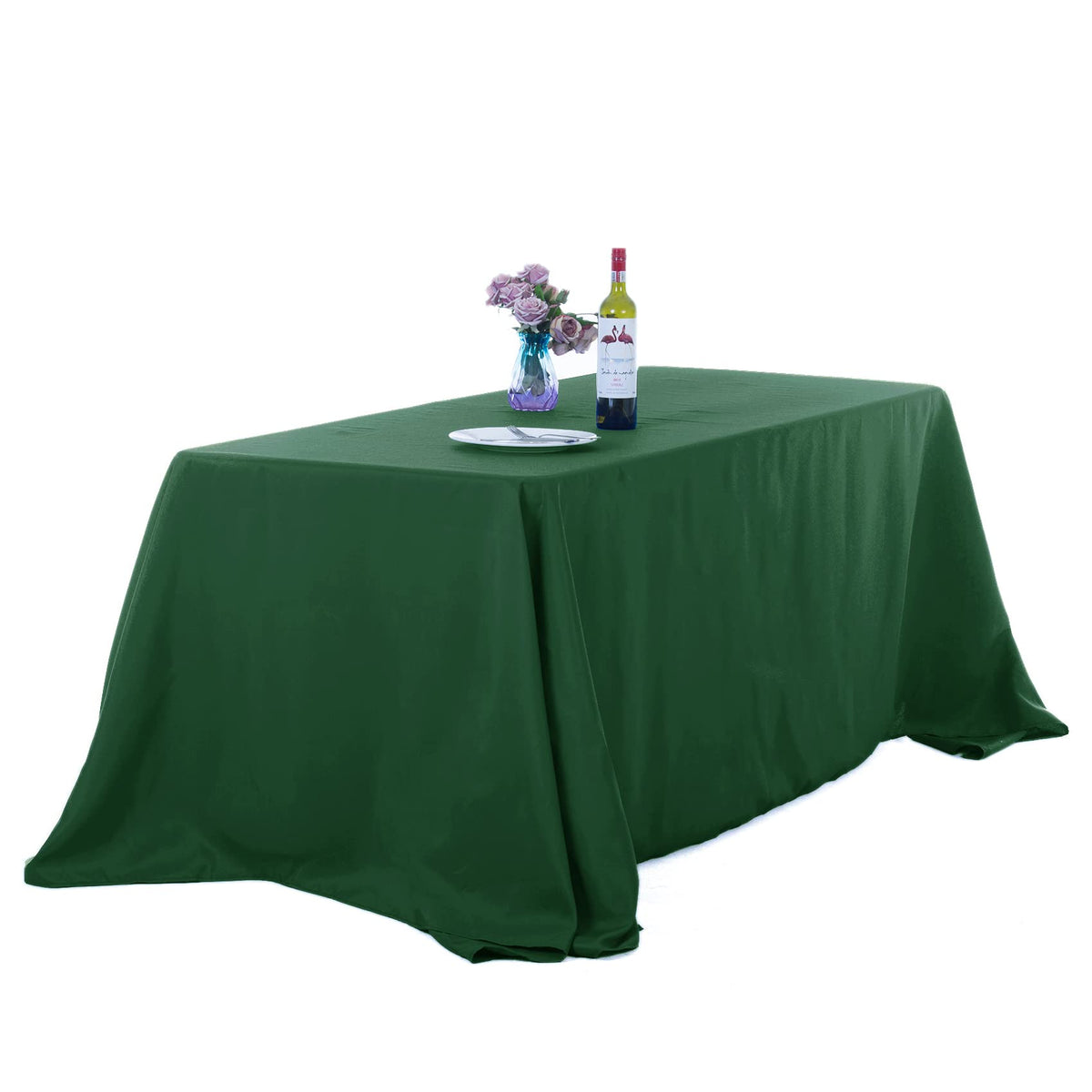 Ascoza 2Pack 90X132 Inch Hunter Rectangular Tablecloth 6 Feet Table Cloth In Polyester Fabric For Wedding/Banquet/Restaurant/Par