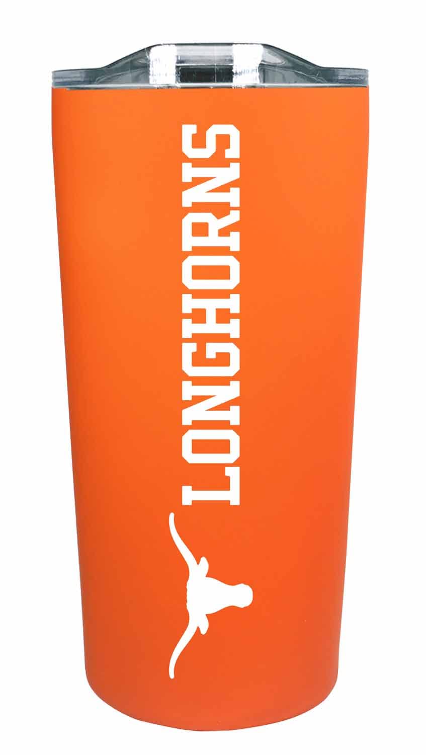 Campus Colors NCAA Stainless Steel Tumbler perfect for Gameday - 18 oz - Double Walled - Keeps Drinks Perfectly Insulated (Texas