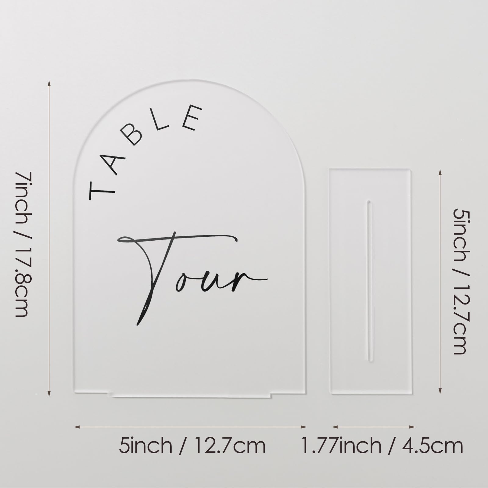 Jinmury Frosted Arch Wedding Table Numbers 1-30 With Stands, 5X7 Inch Frosted Arch Acrylic Sign With Black Letters, Frosted Arch