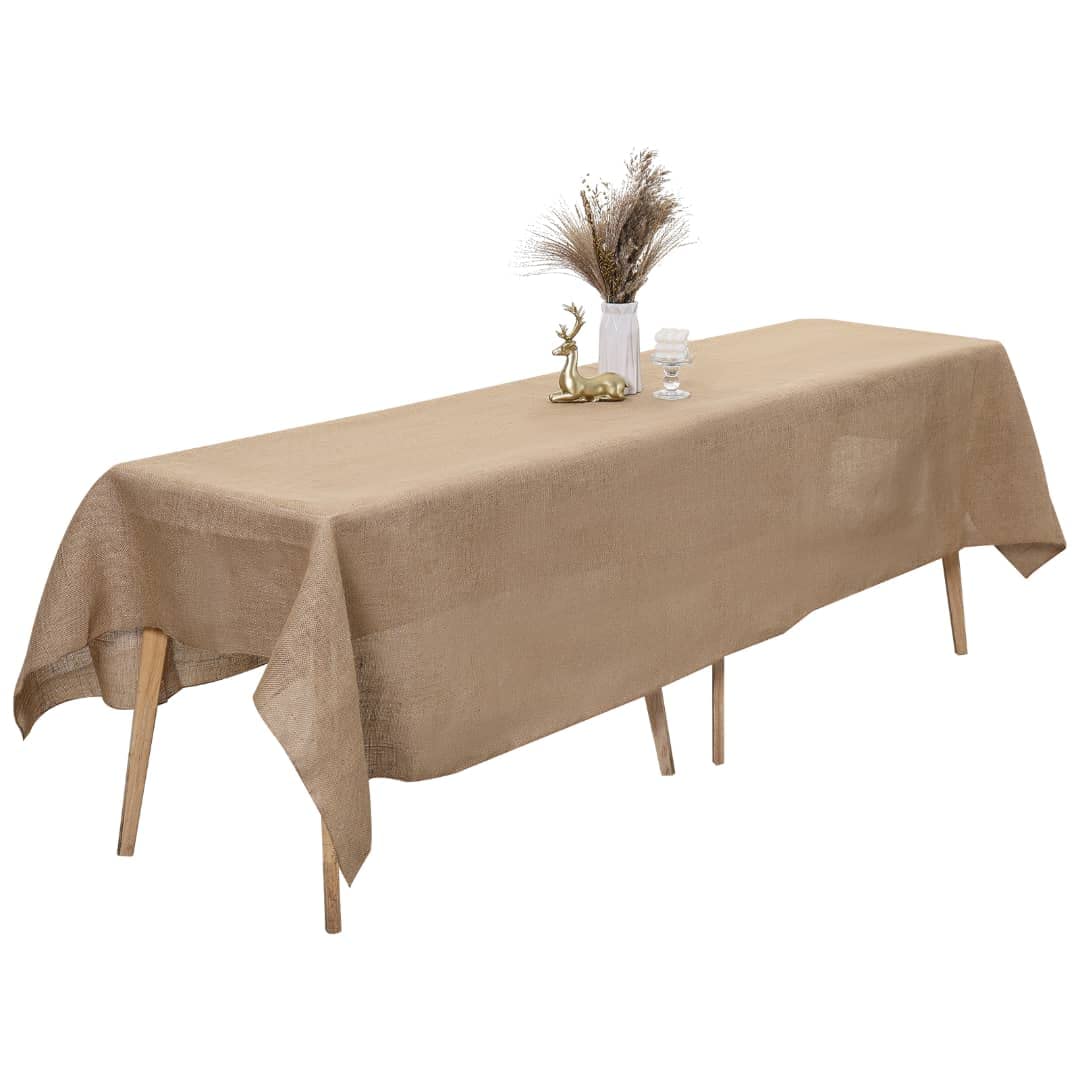 Artofabric Natural Burlap Tablecloth 60 Inches X 108 Inches