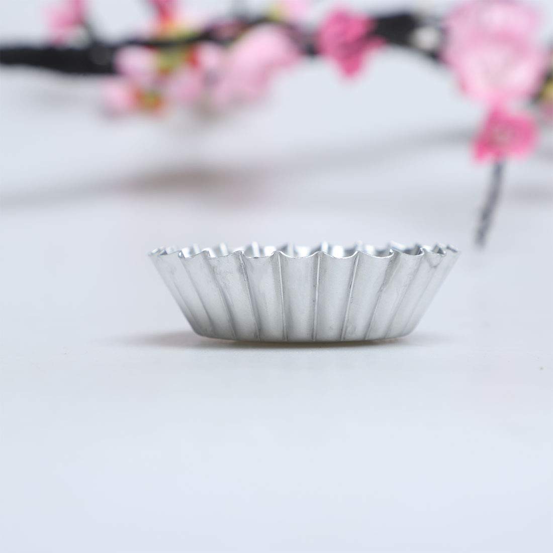 Uxcell Aluminum Egg Tart Mould Makers 10 Pcs Silver Tone (Pack Of 10)