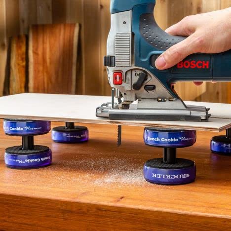 Rockler Bench Cookie Risers (2 Pack) - Connect Bench Cookies Plus or Bench Cookies Connect for Added Height - Bench Cookie Posts Fit Into Any ?? Dog Hole or Drilled Hole - Router Accessories