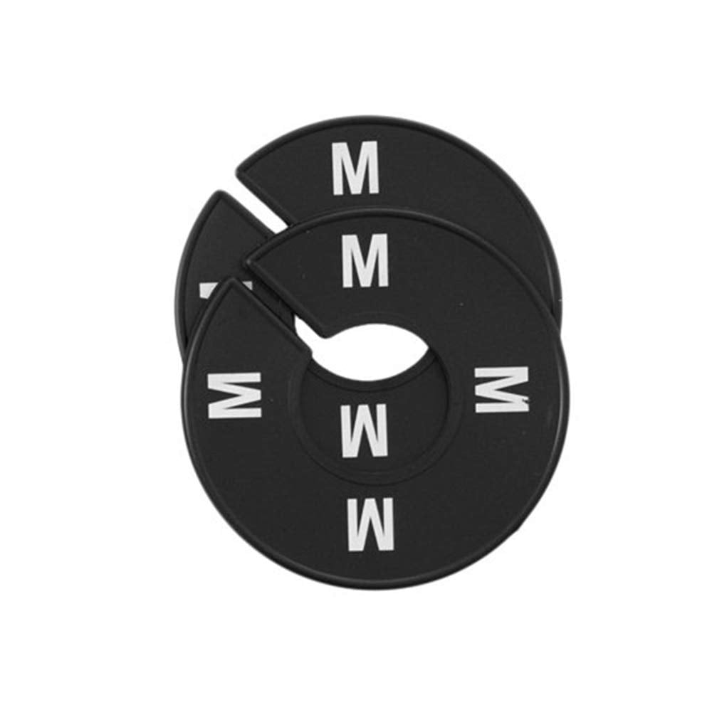 Nahanco Cbwkit1 Black Round Clothing Rack Size Dividers With White Print For Home Or Clothing Store, Xs-Xl, Kit Of 10 (5 Sizes O