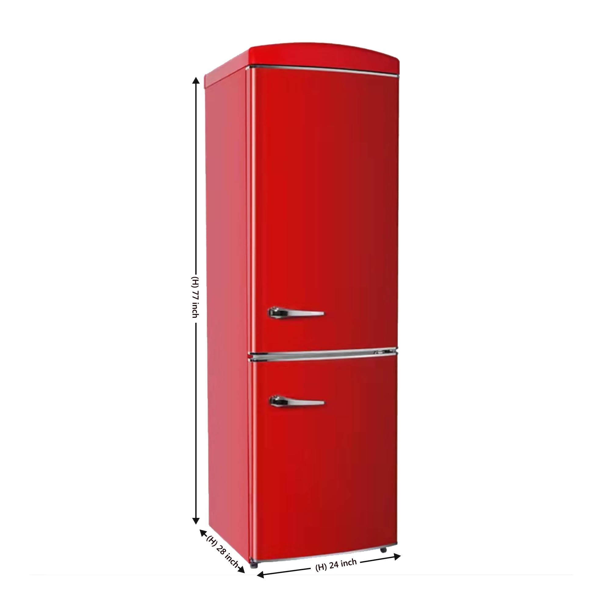 Conserv 24In Retro Bottom Mount 11Cf Refrigerator Fast Freeze 110V In Red